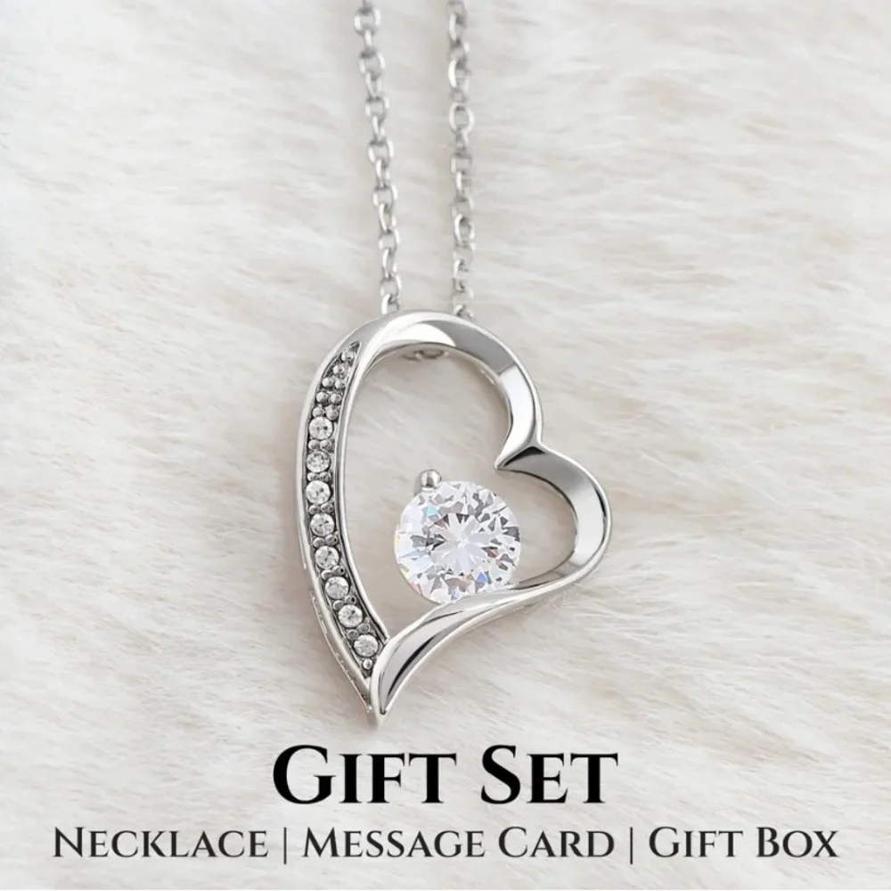 - Forever Love Heart Necklace Message Gift - Picture 4 of 6